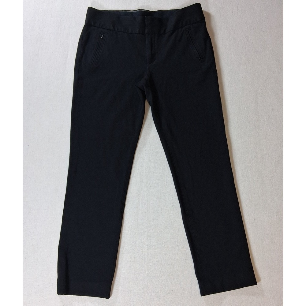 Banana Republic Martin Fit Ankle Pants Womens 8S Short Black Stretch Slim Office